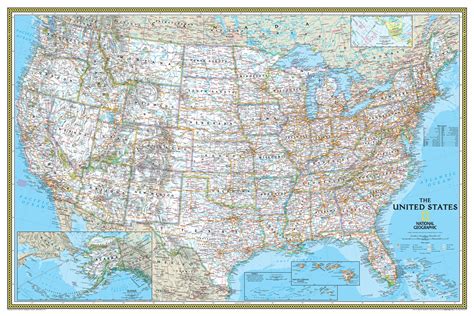 This Classic USA Wall Map by National GeographicMaps is a classic ...