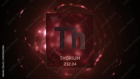 Thorium as Element 90 of the Periodic Table. Seamlessly looping 3D ...