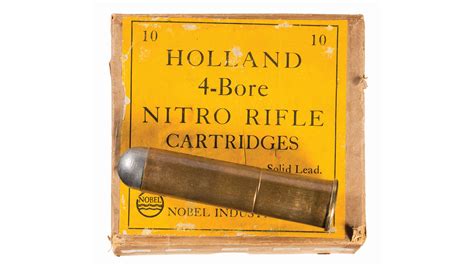 10 Round Box of Vintage Kynoch 4 Bore Nitro Rifle Ammunition | Rock ...