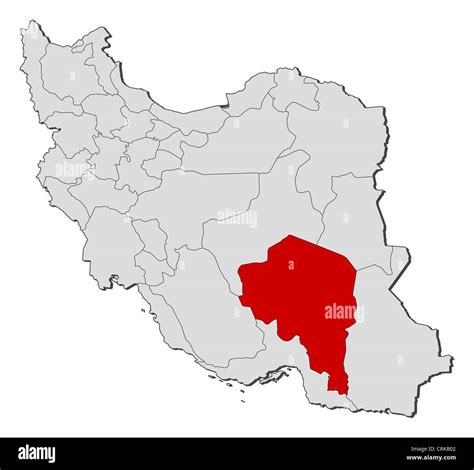 Political map of Iran with the several provinces where Kerman is ...