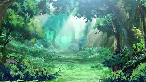 Anime Landscape: Green forest (Anime Background) | Anime background ...