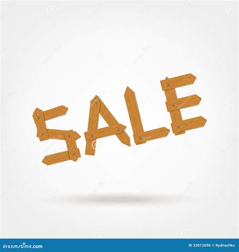 Sale, Word Made from Wooden Boards for Your Design Stock Vector ...