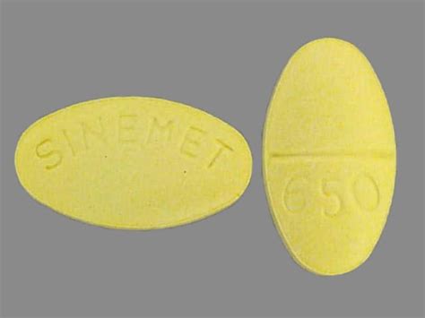 Pill Finder: SINEMET 650 Yellow Elliptical / Oval - Medicine.com