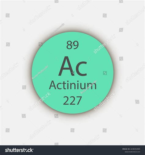 Actinium Symbol Chemical Element Periodic Table Stock Vector (Royalty ...