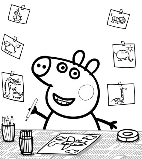 Peppa Pig - Peppa Pig draws an airplane