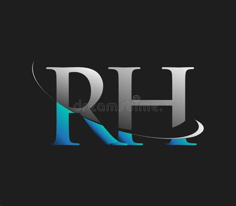 RH Initial Logo Company Name Colored Blue and White Swoosh Design ...