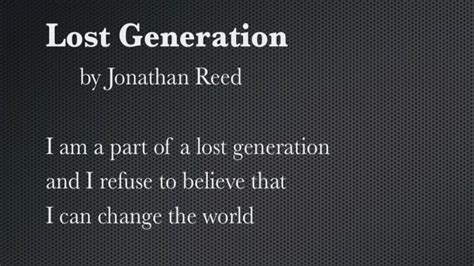 The Lost Generation by Jonathan Reed