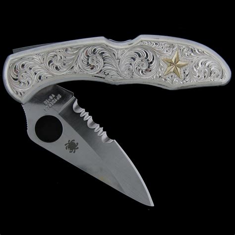 Large Engraved Knife with Star – Harris Leather & Silverworks ...