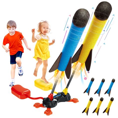 CLISPEED Toy Rocket Launcher Jump Rocket Set Missile Launcher Air ...