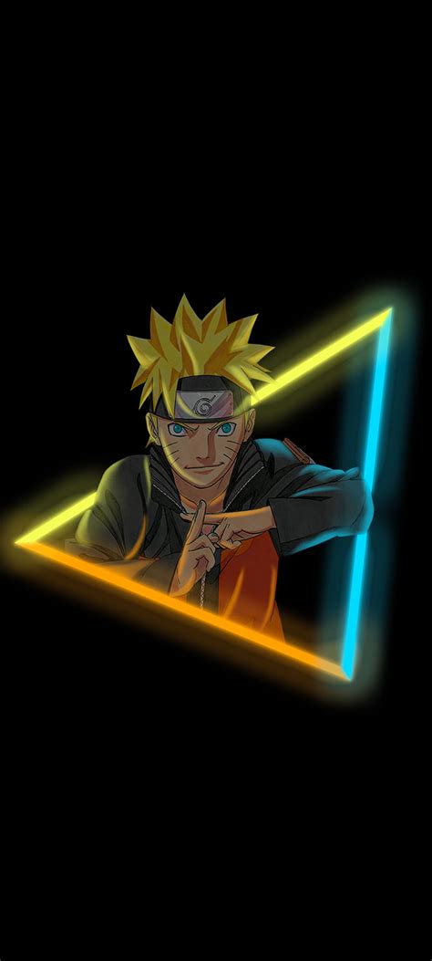 Naruto Neon, black, simple, anime, HD phone wallpaper | Peakpx