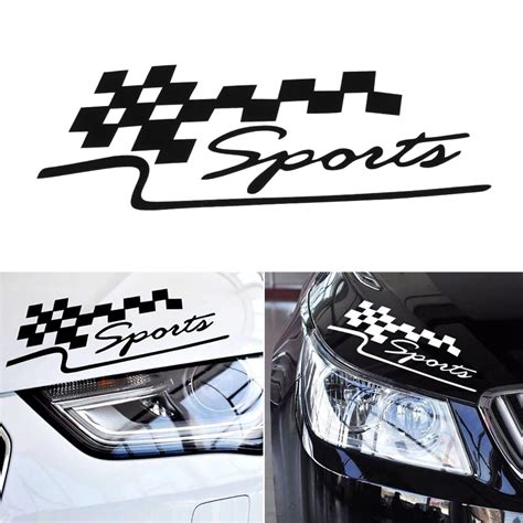 Set 2 x Sticker Auto Tuning Autocolant, Sports, Alb sau Negru, 30 x 10 ...