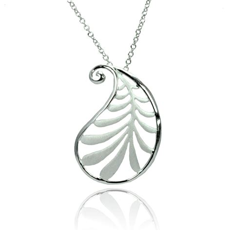 Sterling Silver Leaf Pendant Necklace SSTP01369