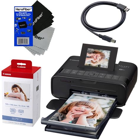 Canon Selphy CP1200 Wireless Color Photo Printer (Black) + Canon KP ...