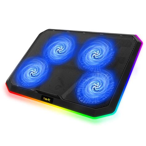 havit Gaming Laptop Cooling Pad 15.6"-17" - RGB Laptop Cooler with 4 ...