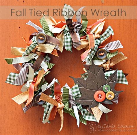 Tied Ribbon Wreath for Fall | Carla Schauer Designs