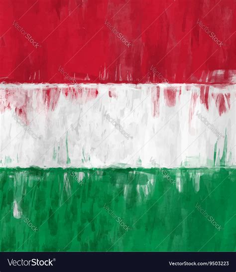 Hungarian flag colors painting Royalty Free Vector Image