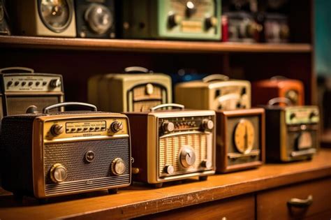 Premium AI Image | A variety of vintage table top retro radios ...