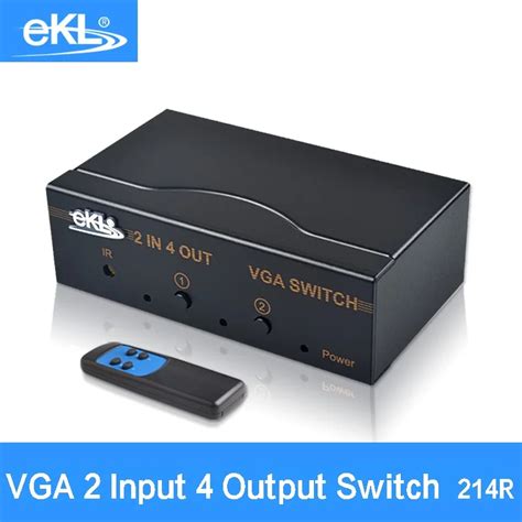 EKL 2x Input 4x Output VGA Splitter Switch with remote/4 Port VGA ...