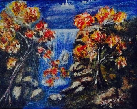 Autumn Waterfall - Gallery - LPearsonArt | The Art Sherpa