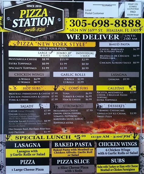 Pizza Station 826 Menu, Menu for Pizza Station 826, Hialeah, Miami ...