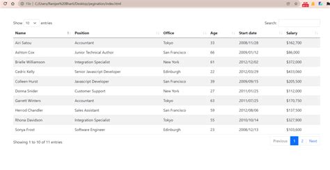 Bootstrap Table with Pagination and Search - HTML CSS Tutorials