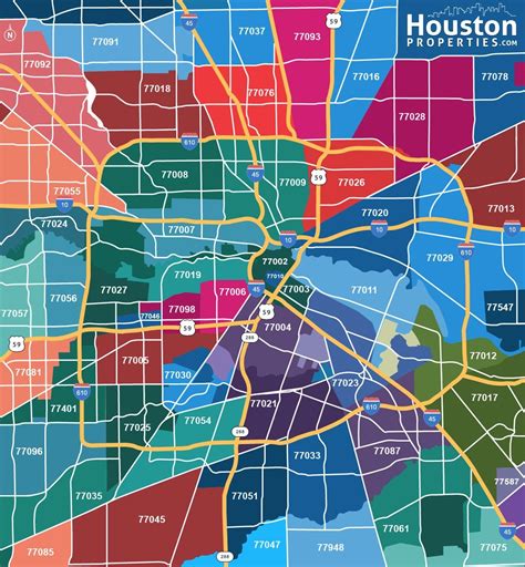 Houston Texas Zip Code Map | HoustonProperties | HoustonProperties