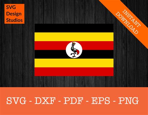 Uganda Ugandan Flag SVG Cut File PNG DXF Cricut Vector - Etsy