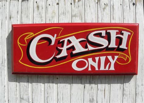 Cash Only Sign Tattoo or Shop Owner Sign Wooden Hand Painted | Etsy ...