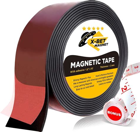 Flexible Magnetic Tape - Wide 1.5 Inch x 10 Feet Magnetic Strip with ...