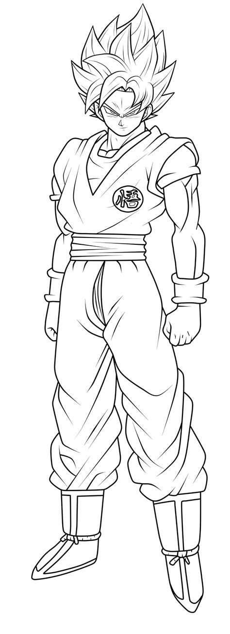 Goku Super Saiyan Blue Lineart by ChronoFz on DeviantArt