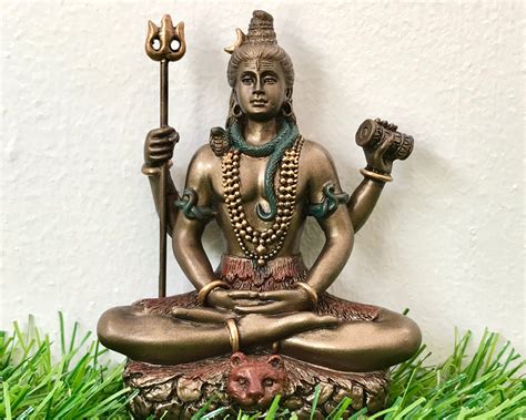 Brass Lord Shiva statue,18 CM Shiv, Blessing Siva, Mahadev, Rudra ...