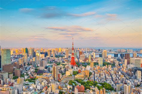 Tokyo skyline with Tokyo Tower in J | High-Quality Architecture Stock ...