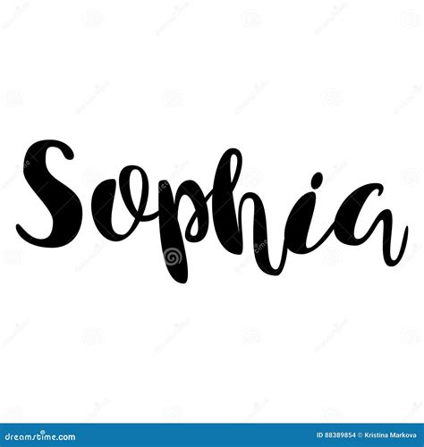 Female Name - Sophia. Lettering Design. Handwritten Typography. Stock ...