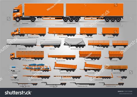 Types Trailers Big Set Trailers Largest Stock Vector (Royalty Free ...