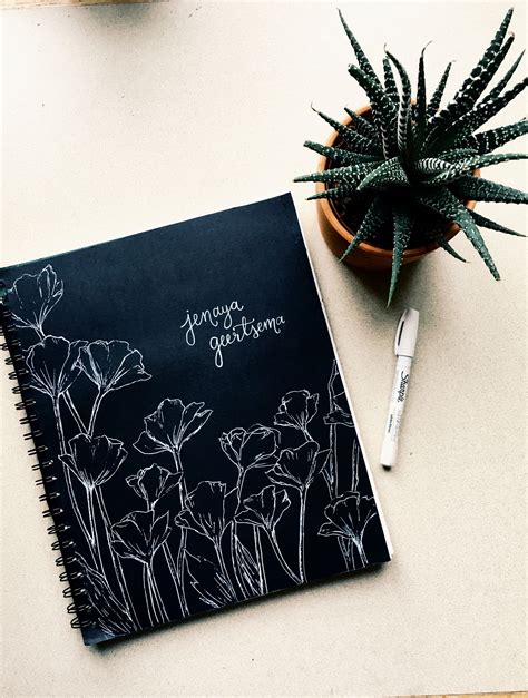 Flower sketchbook cover | Sketchbook cover, Book cover diy, Diary cover ...