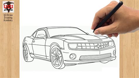 How to Draw a Camaro Drawing | Easy Chevrolet Car Sketch Step by Step ...