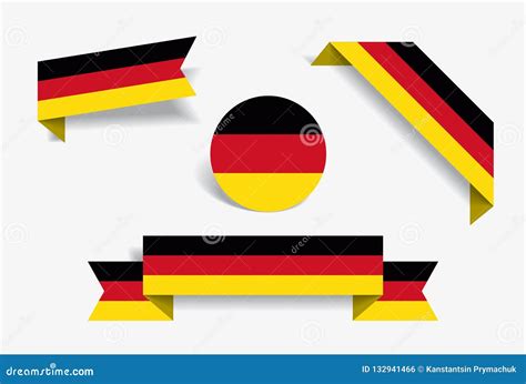 German Flag Stickers and Labels. Vector Illustration. Stock Vector ...