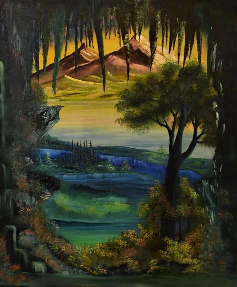 Cave Forest Painting by Sunset Scene on Canvas William Beattie - Etsy