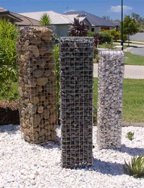 Gabion Garden Feature | Stone Pillars | DIY