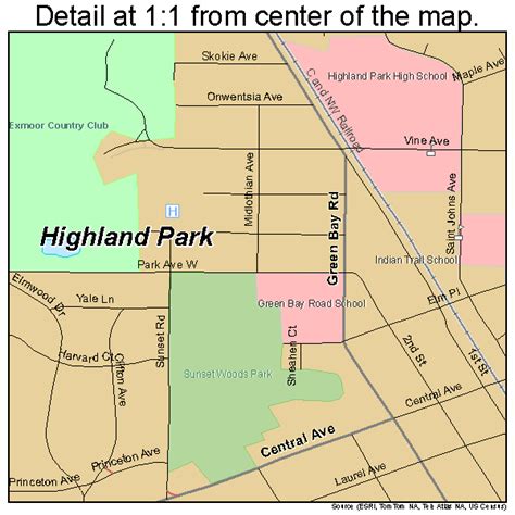 Highland Park Illinois Street Map 1734722