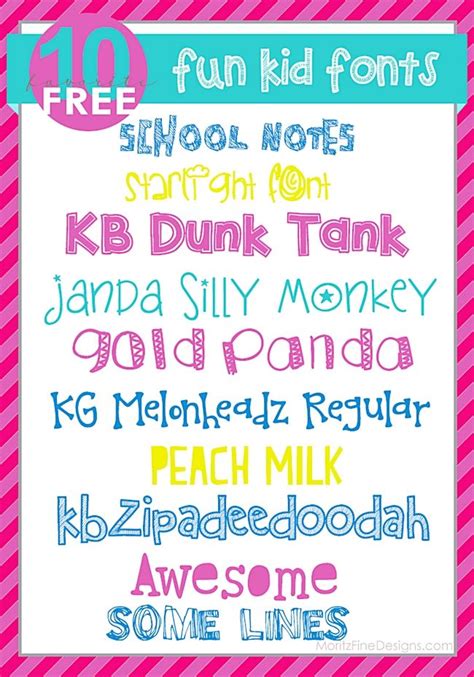 Perfect Kid Fonts for Teachers | Kid fonts, Kid fonts free, Cool fonts