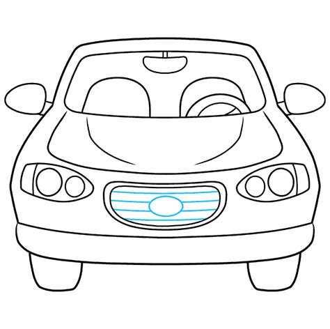 How to Draw a Car Front View - Really Easy Drawing Tutorial