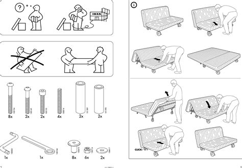 Ikea Ps Sofa Bed Frame Assembly Instruction