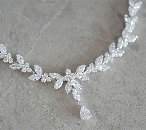 Bridal Jewelry Set Silver Bridal Necklace Set for Wedding - Etsy