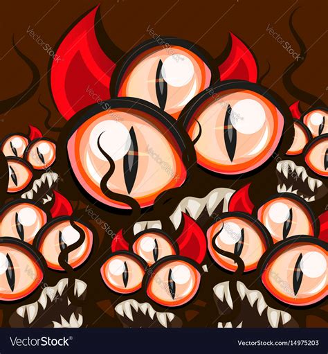 Monster halloween eyes Royalty Free Vector Image