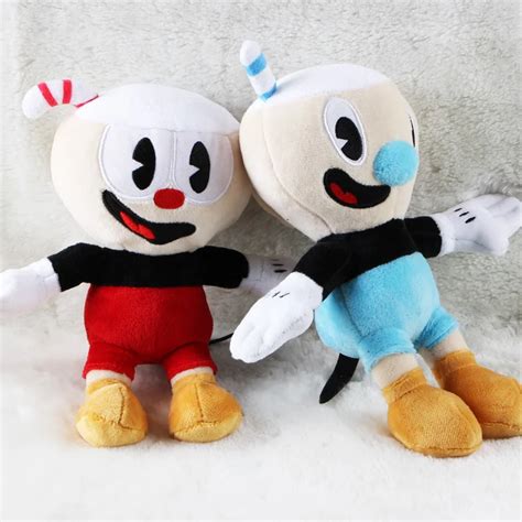 2pcs 25cm Soft Cuet Cuphead Game Toy Mugman Cuphead Stuffed Animals ...