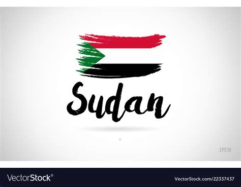 Sudan country flag concept with grunge design Vector Image