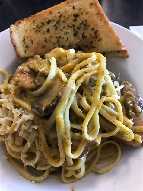 Food Chuck Ate — Linguini with sausage and mushrooms Foodspotting...