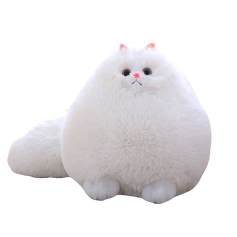 Fun Plush Fluffy Cats White Cat Toys Pillow Soft Stuffed Animal Dolls ...