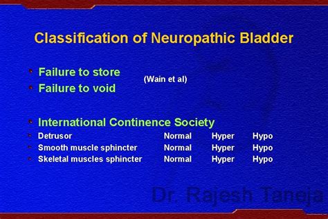 Management of Neurogenic Bladder Dr Rajesh Taneja M